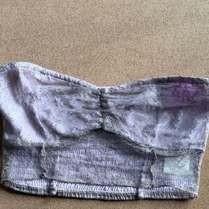 Free People Lace Strapless Bandeau Top Lavender